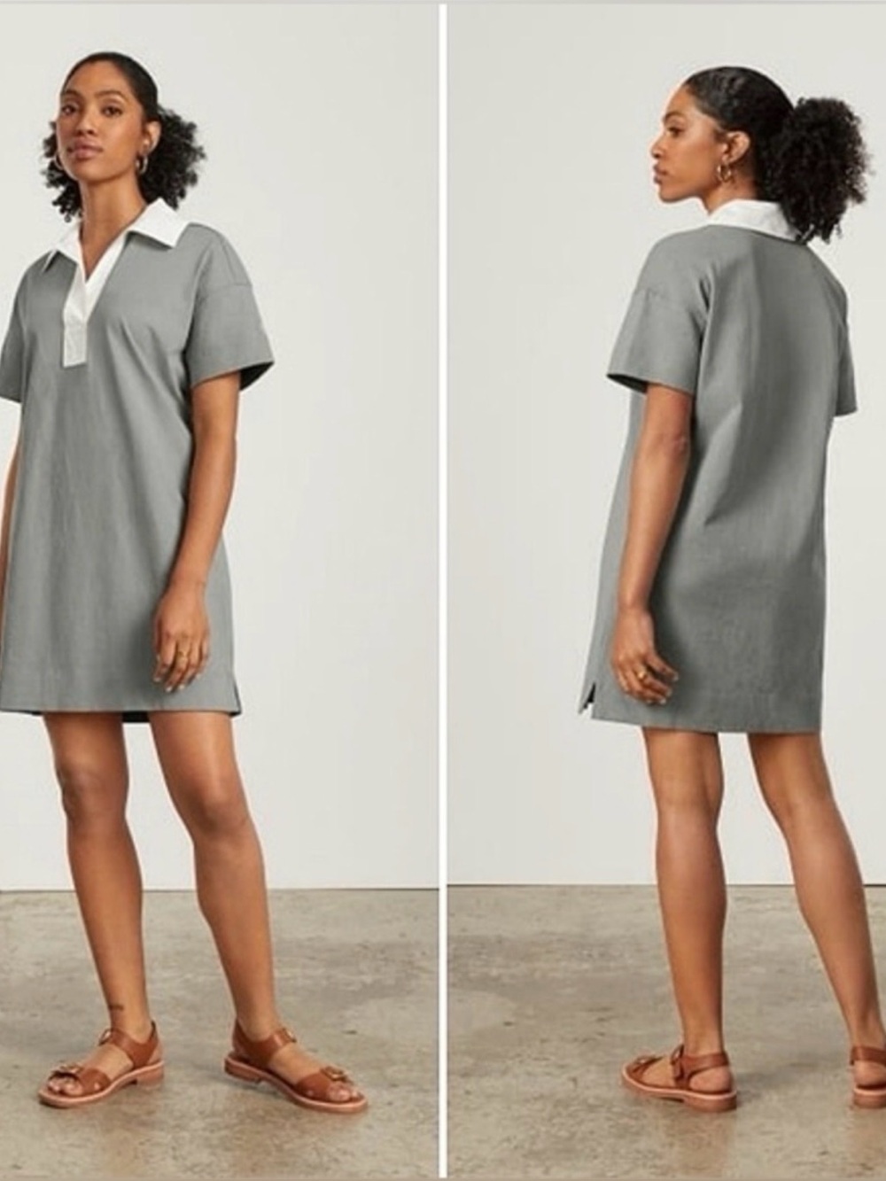 NWT Everlane Organic Cotton Polo Dress | Fog | XS